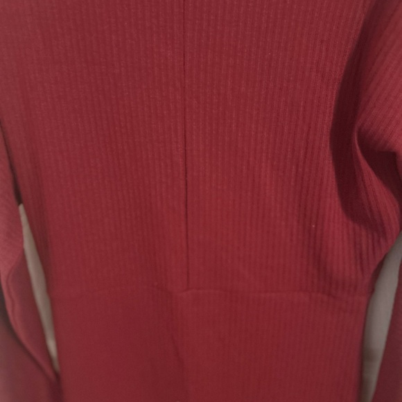 Revamped Deep Red Ribbed Dress - Picture 8 of 8